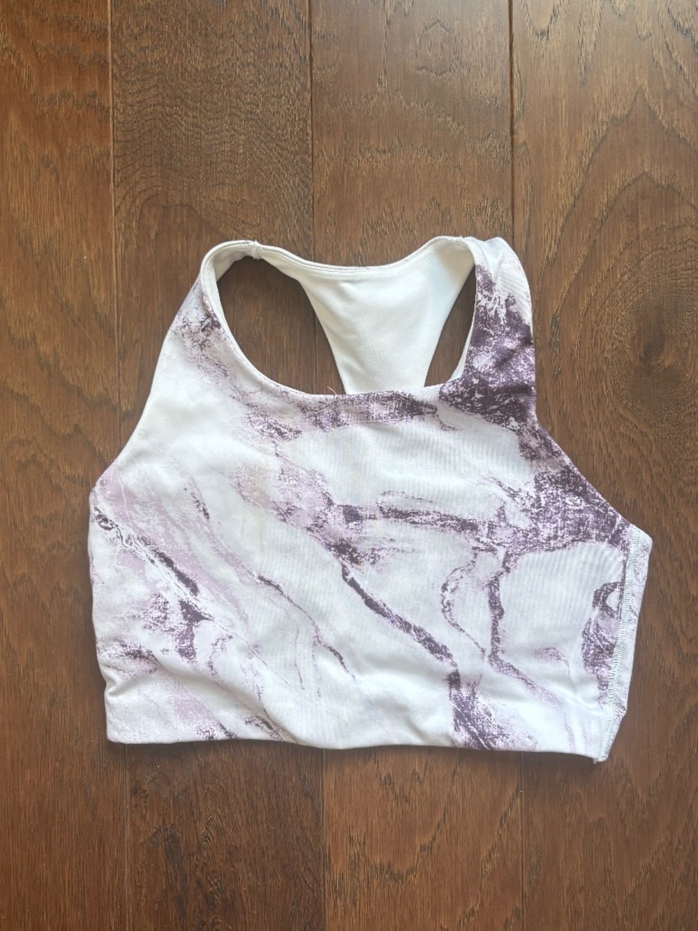 Gap Gapfit Sports Bra Purple Marble S yoga run hike climb lift Pilates